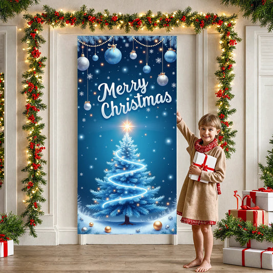 Christmas Tree Banner Festive Holiday Banner Elegant Christmas Decoration for HolidayCelebration Winter Festivities Family Gathe
