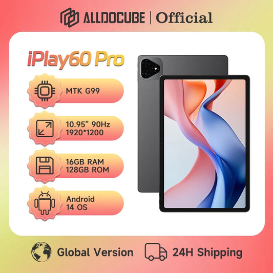 ALLDOCUBE iPlay60 Pro Tablet 10.95" 90Hz Display Helio G99 16GB(6GB+10GB Virtual) RAM 128GB ROM 7000mAh LTE Tablet Android 14