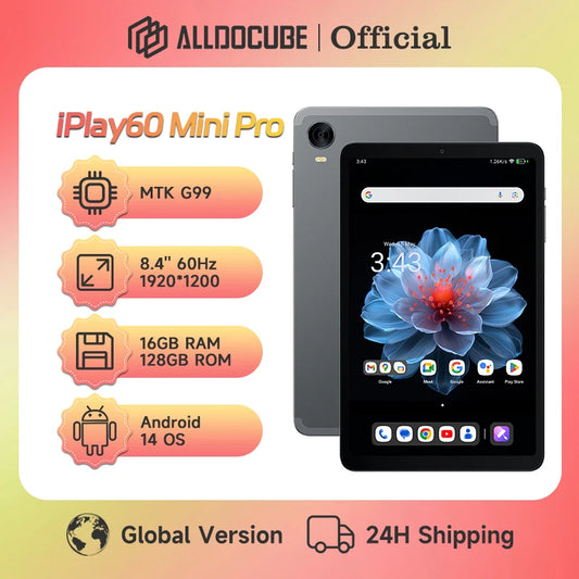 ALLDOCUBE iPlay60 Mini Pro Tablet 8.4" Display Helio G99 Android 14 16GB(8GB+8GB Virtual)RAM 128/256GB ROM 6050mAh 4G LTE Tablet